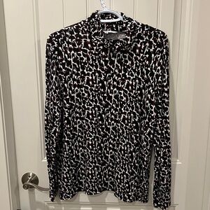 CLEO Tee Long Sleeve Mock-neck WINE PRINT XL